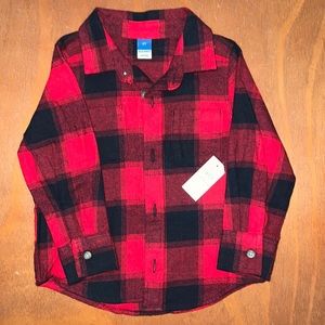 Old Navy Kids Boy's Toddler Red Plaid Flannel Shirt 2T